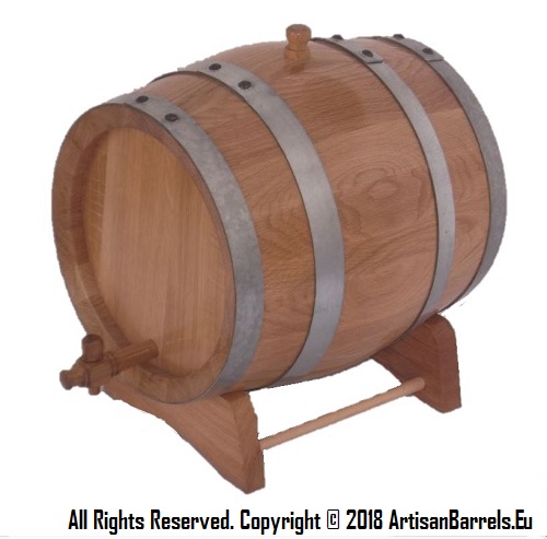 10 liter toasted oak wood barrels and casks for wine making and ageing with galvanized hoops