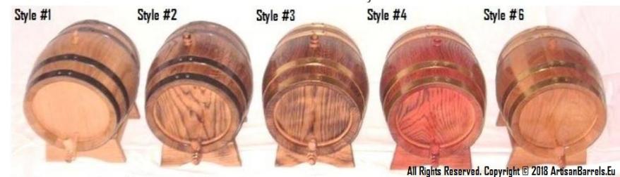 Small oak wood barrel, decorative kegs, functional casks for wine, whiskey, whisky & port